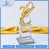Bộ số pha lê số 20 phối trái tim vàng kim và đế bạc tạo điểm nhấn nổi bật, sang trọng.