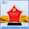Biểu trưng pha lê sao đỏ công đoàn.