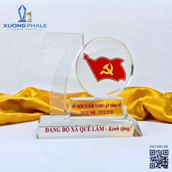 Bộ số pha lê số 70 làm quà tặng kỷ niệm