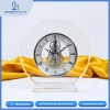 Đồng hồ pha lê trong suốt hình tròn in logo