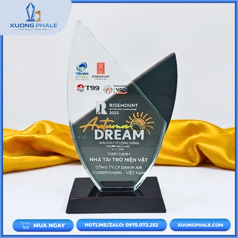 Kỷ niệm chương pha lê Action Dream thiết kế riêng.