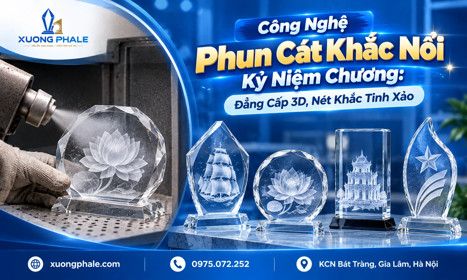 Công Nghệ Phun Cát Khắc Nổi Kỷ Niệm Chương: Đẳng Cấp 3D, Nét Khắc Tinh Xảo